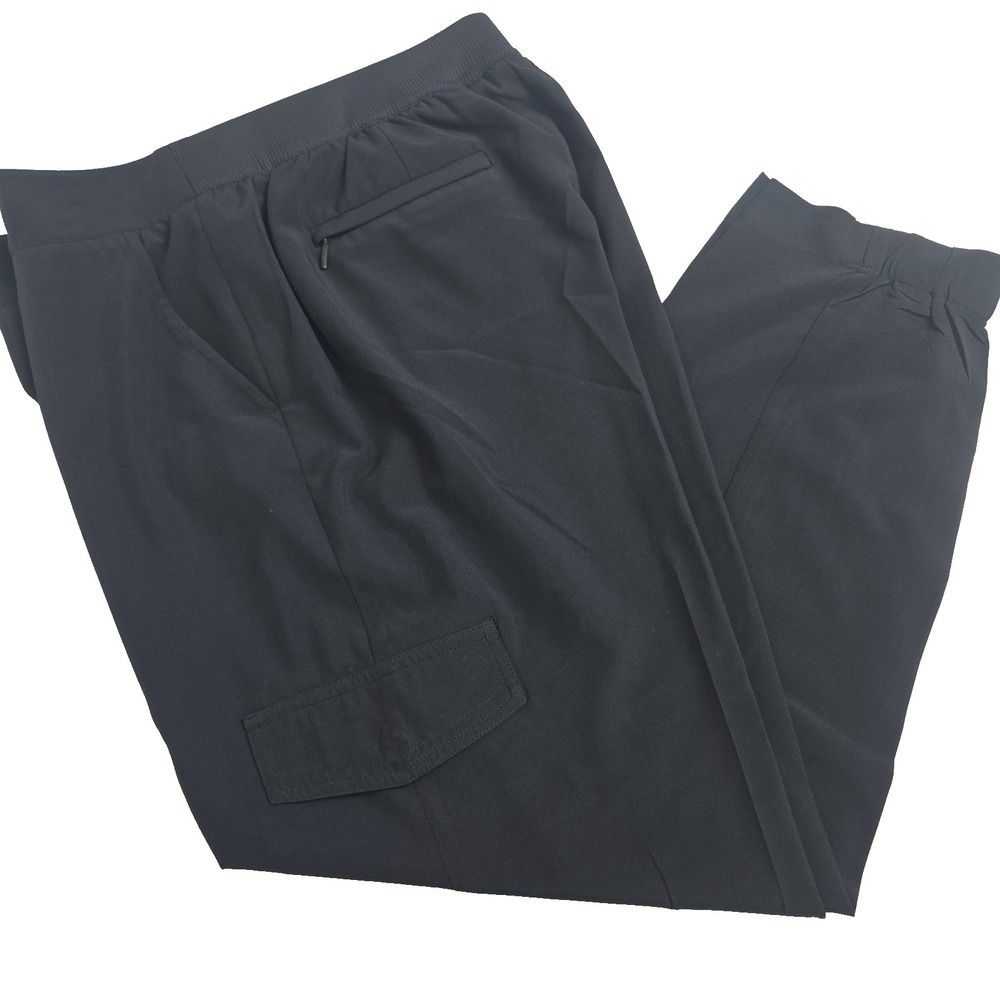 Soft Surroundings Medium Black Cargo Jogger Elastic Waist Zipper Pkt Pants